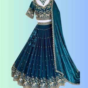 mirror work lehenga